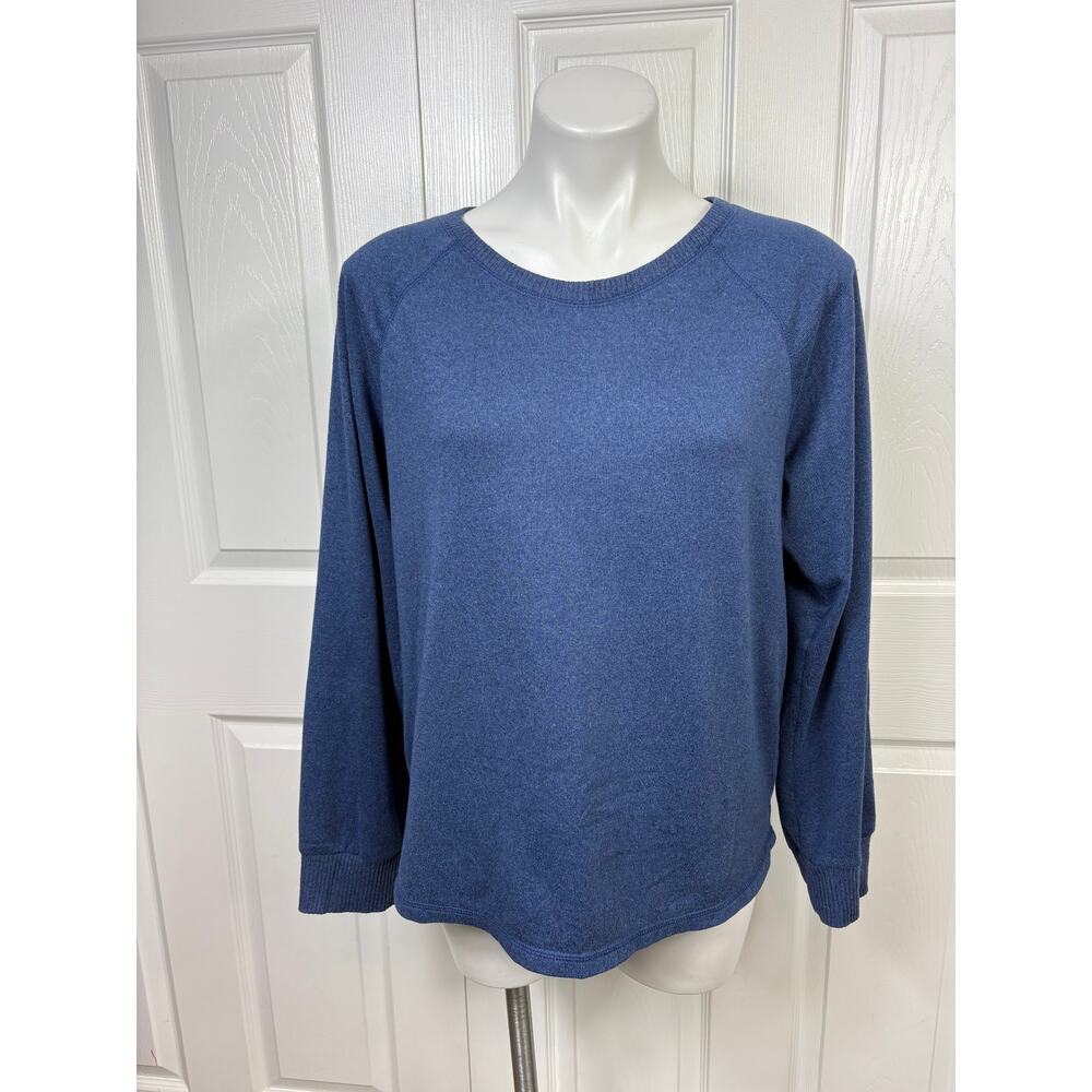 Live Love Lounge Karen Neuburger Women's Sweater Blue Size L Long Sleeve Fleece